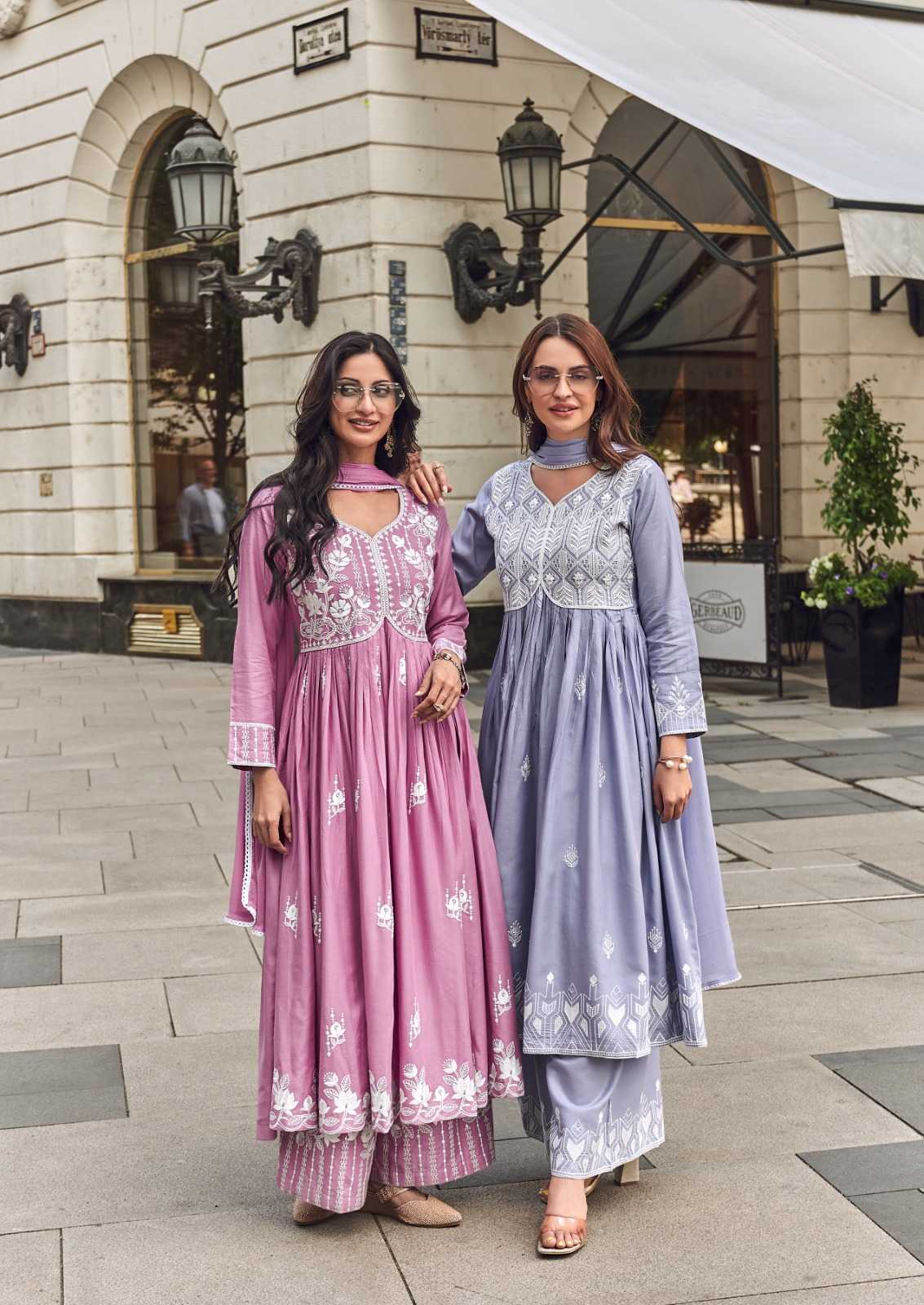 Rayon  Embroidery Anarkali Suit